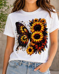 Butterfly and Sunflowers